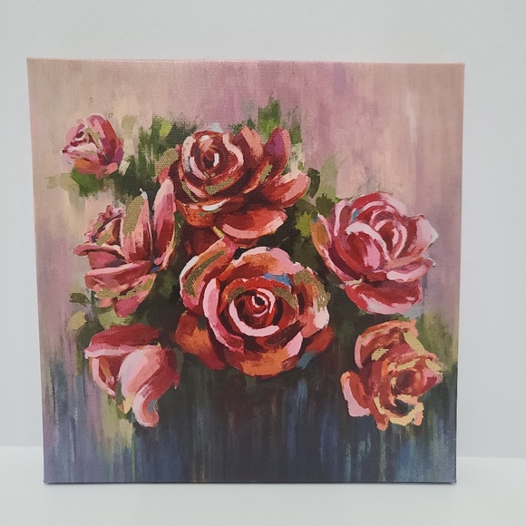 Other - Floral With Gold Foil Highlights Canvas Print Wall Art Home Decor